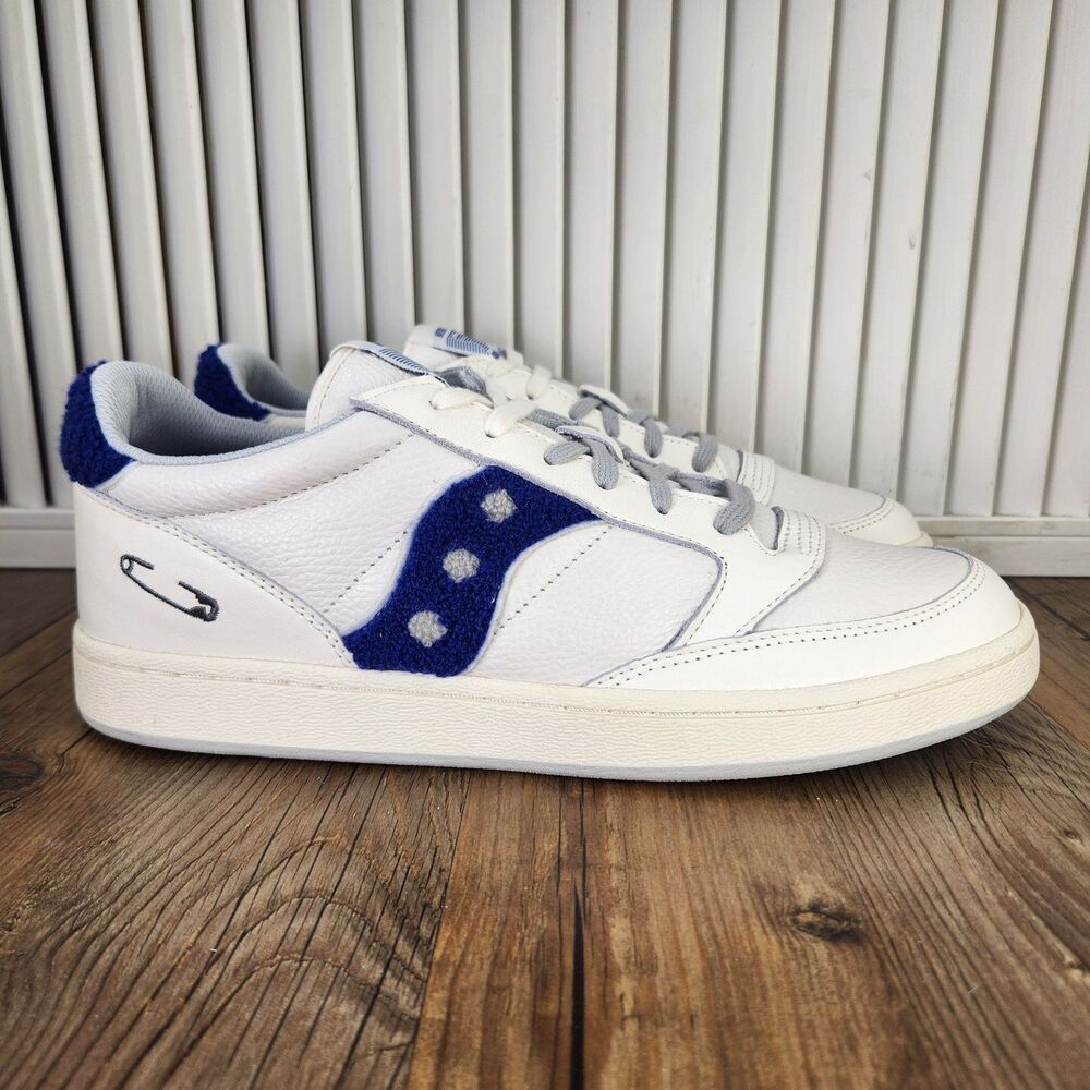 Saucony Jazz Court Maybe Tomorrow Varsity Mens Size 10 White Blue Shoes S70682-4